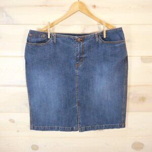 Venezia Women's 16 Dark Wash Denim Skirt Pockets Slits Pencil Country Western